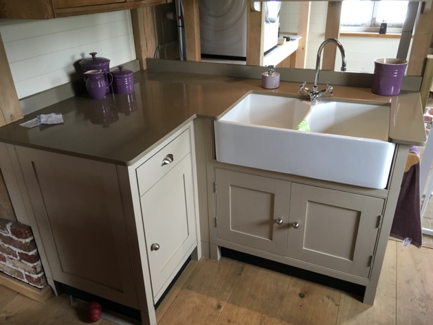 Bespoke kitchen unit with quartz top
